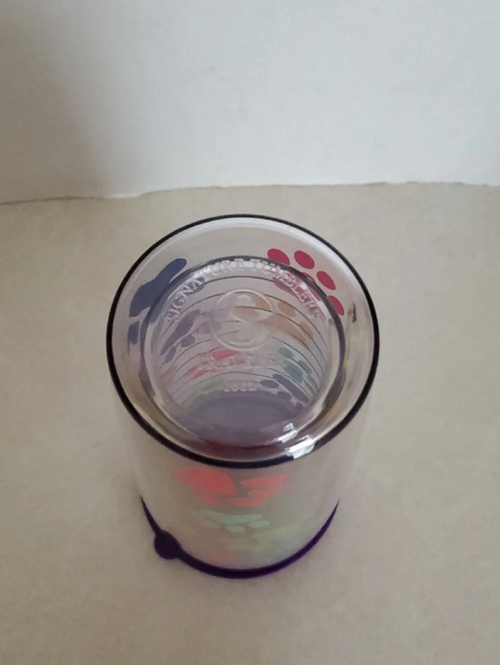 Purple-Lid Paw Print Travel Tumbler